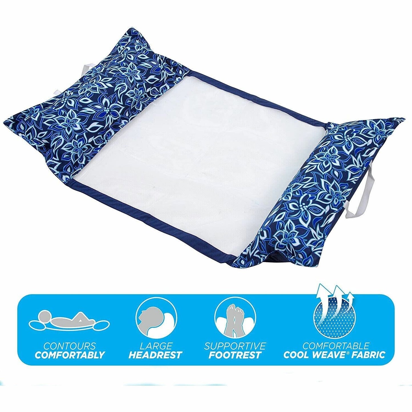 Aqua Leisure 4 in 1 Inflatable Supreme Monterey Hammock Pool Float, Orchid Blue - ARISDEALS