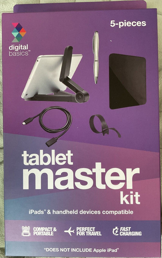 Digital Basics 5pc Tablet Master Kit iPads & Handheld Devices Compatible Black - ARISDEALS