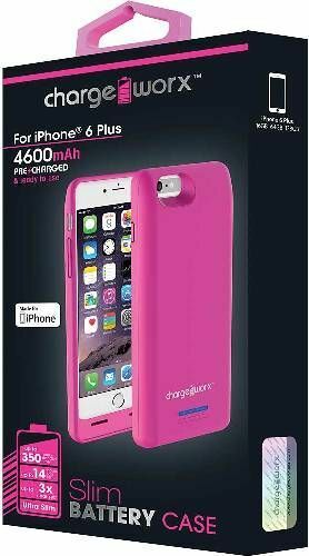 Chargeworx CX7004PK Slim Battery Case, Pink For use with iPhone 6 Plus - ARISDEALS