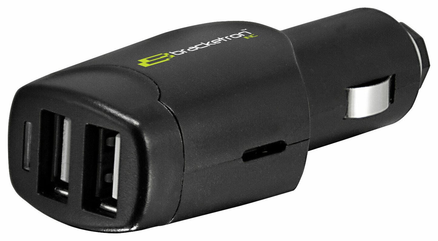 Bracketron - Dual-USB Vehicle Charger - Black - ARISDEALS